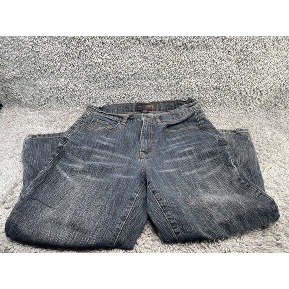Womens Venezia Stretch Capri Jeans Average Size 14 Dark Wash Apparel Clothes - Picture 1 of 8